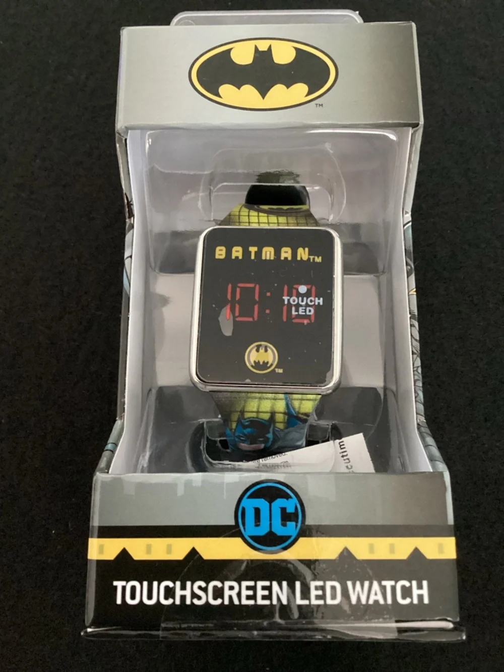 Accutime Batman Kids Silicone Strap Touchscreen Led Watch